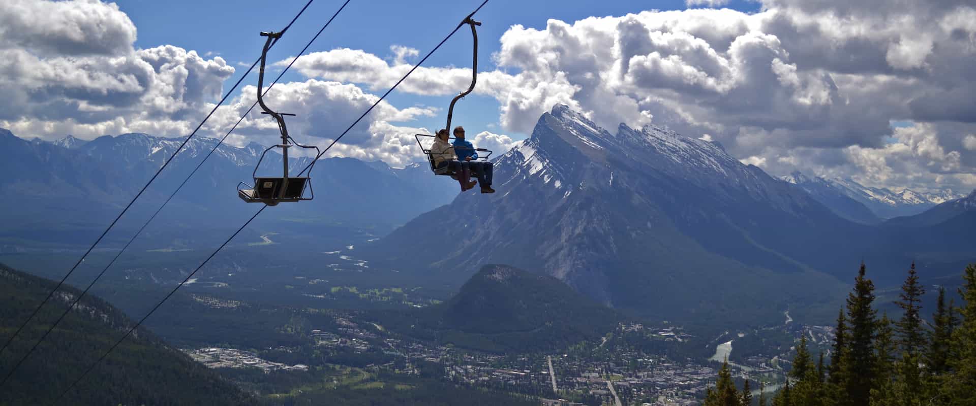 Panoramic views over Banff on the Mount Norquay Banff Sightseeing Chairlift